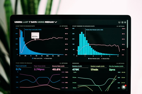 Data charts and graphs on a computer screen, representing statistical analysis for sports betting